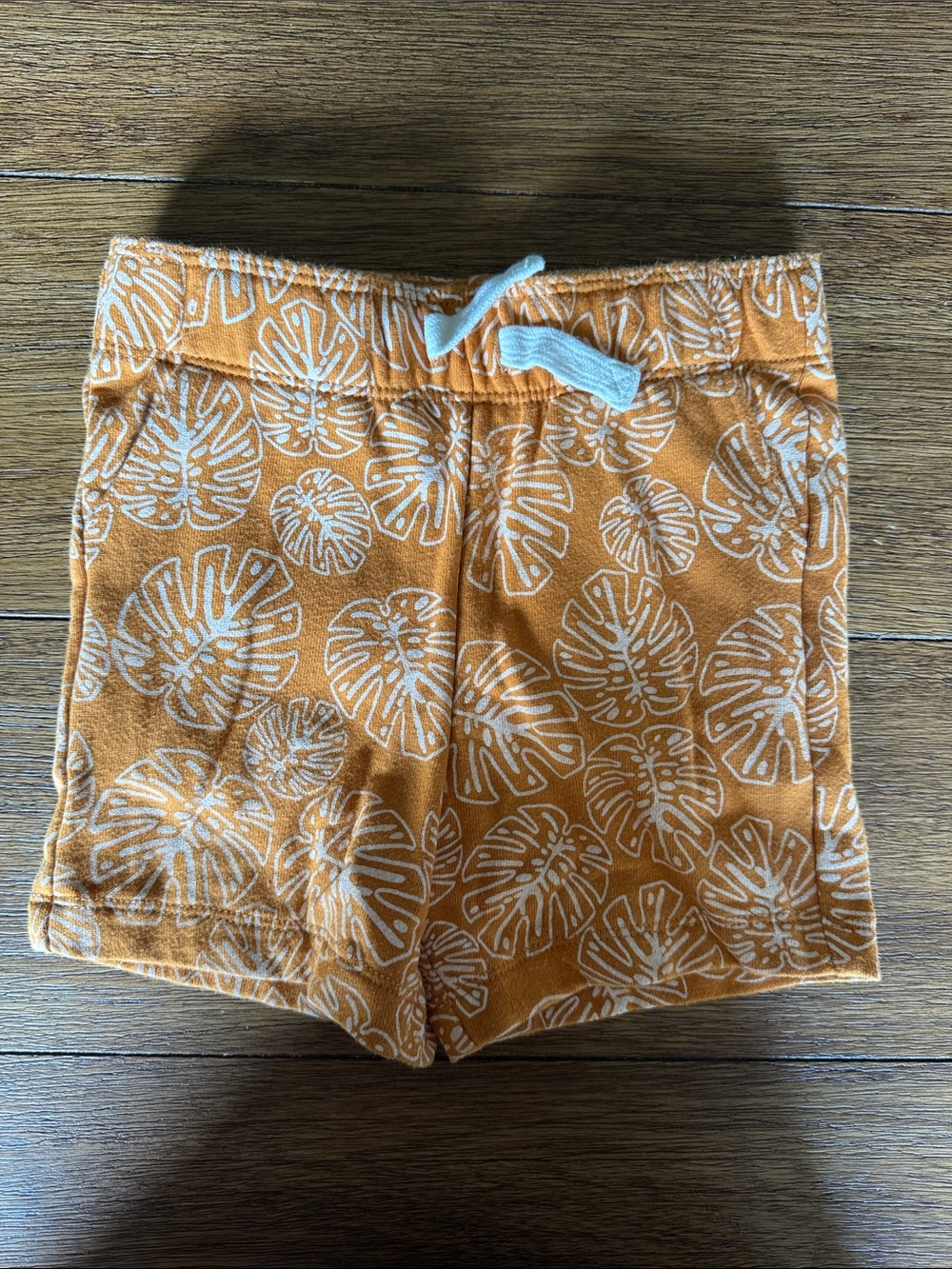 dip Orange Leaf-Print Toddler Shorts